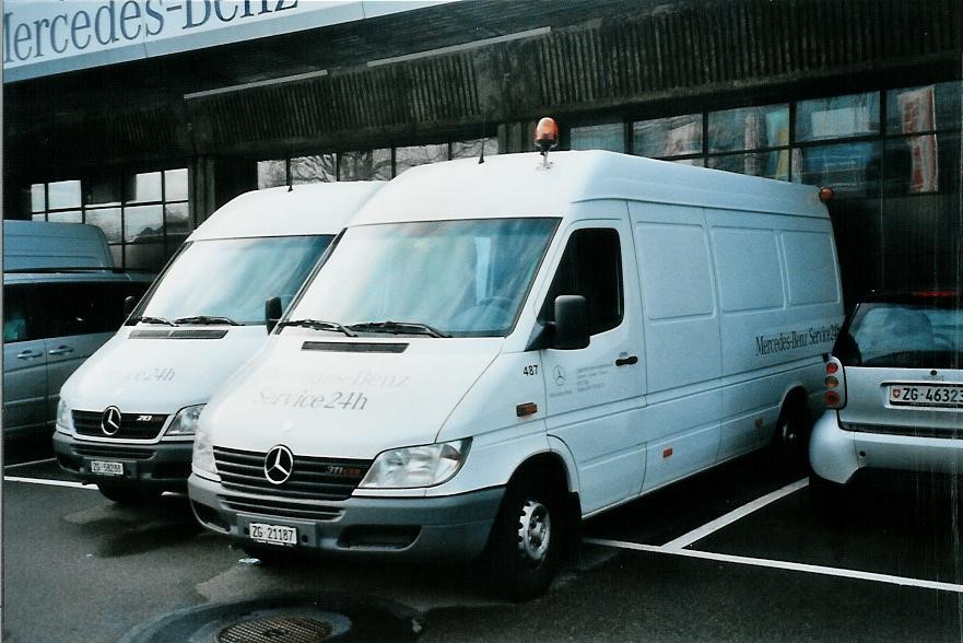 (105'709) - Aus dem Archiv: ZVB Zug - Nr. 487/ZG 21'187 - Mercedes am 23. M�rz 2008 in Zug, Garage