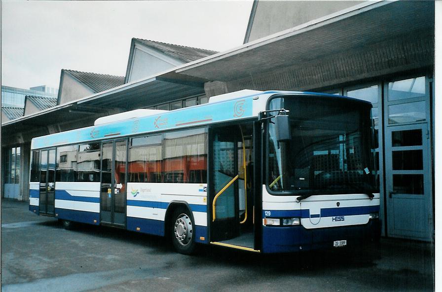 (105'717) - ZVB Zug - Nr. 129/ZG 3389 - Scania/Hess (ex Nr. 159) am 23. M�rz 2008 in Zug, Garage