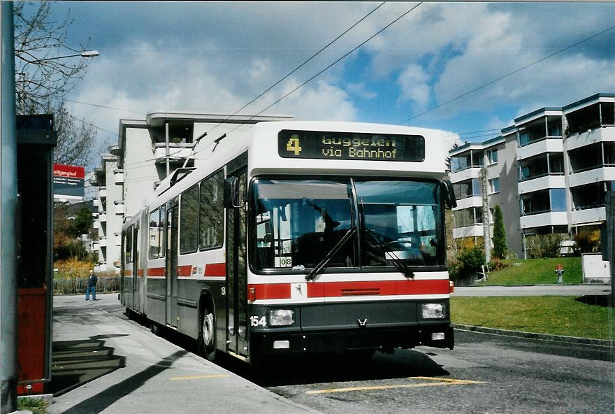 (105'929) - VBSG St. Gallen - Nr. 154 - NAW/Hess Gelenktrolleybus am 29. M�rz 2008 in St. Gallen, Wolfganghof
