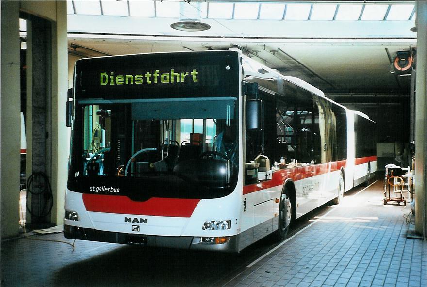 (106'002) - St. Gallerbus, St. Gallen - Nr. 279 - MAN am 29. M�rz 2008 in St. Gallen, Depot
