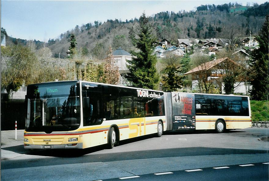 (106'019) - STI Thun - Nr. 120/BE 700'120 - MAN am 30. M�rz 2008 in Oberhofen, Wichterheer
