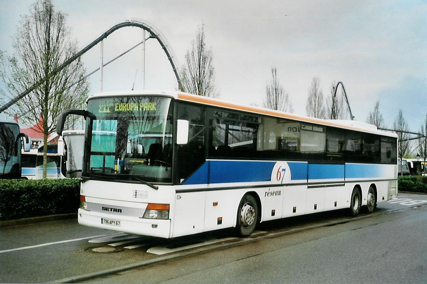(106'532) - Aus Frankreich: R�seau 67, Strasbourg - Nr. 234/796 APY 67 - Setra am 16. April 2008 in Rust, Europapark