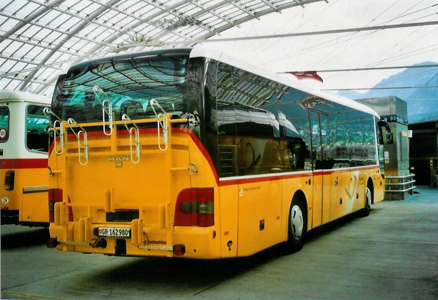 (107'221) - PostAuto Graub�nden - GR 162'980 - MAN am 24. Mai 2008 in Chur, Postautostation