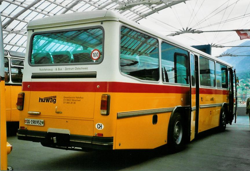 (107'222) - Huwag, M�rschwil - SG 198'952 - Saurer/R&J (ex Nef, Hemberg; ex P 24'353) am 24. Mai 2008 in Chur, Postautostation