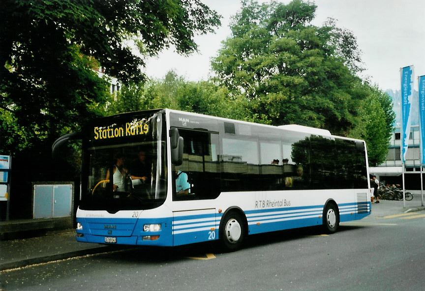 (107'504) - RTB Altst�tten - Nr. 20/SG 169'343 - MAN/G�ppel am 24. Mai 2008 beim Bahnhof Buchs
