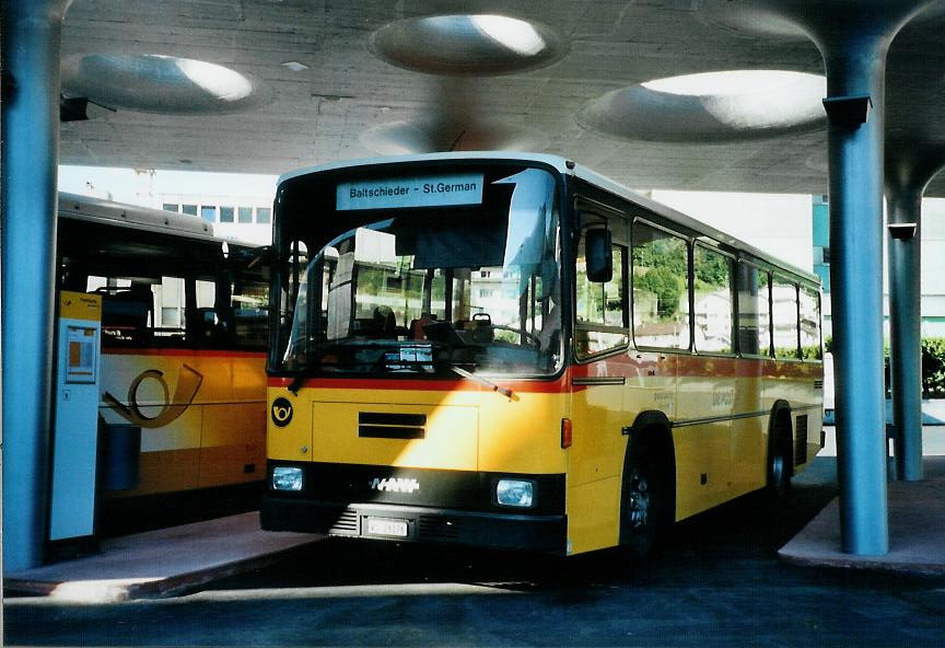 (108'007) - Autotour, Visp - VS 28'176 - NAW/Lauber (ex Leiggener, St. German) am 21. Juni 2008 beim Bahnhof Visp
