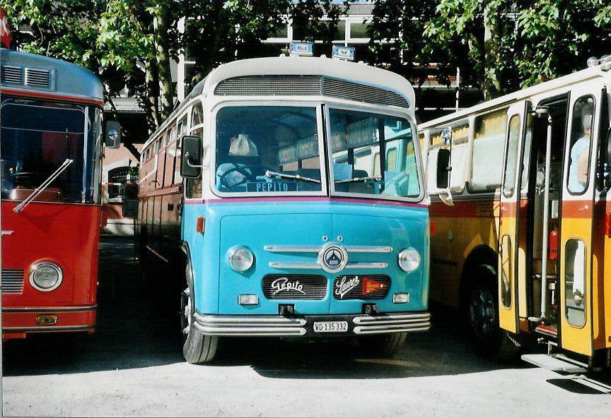 (108'019) - Pittet, Aigle - VD 135'332 - Saurer/Saurer (ex M+79'518; ex P 24'137; ex P 21'737) am 21. Juni 2008 in Aigle, Saurertreffen