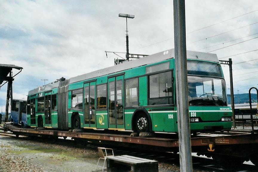 (108'827) - BVB Basel - Nr. 930 - Neoplan Gelenktrolleybus am 7. Juli 2008 in Basel, G�terbahnhof Wolf