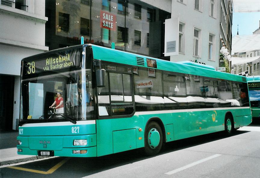 (108'922) - BVB Basel - Nr. 827/BS 2827 - MAN am 7. Juli 2008 in Basel, Schiffl�nde