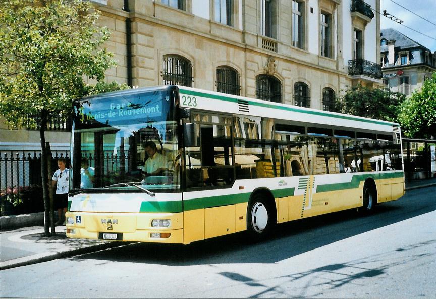 (109'825) - TN Neuch�tel - Nr. 223/NE 32'123 - MAN am 2. August 2008 in Neuch�tel, Place Pury