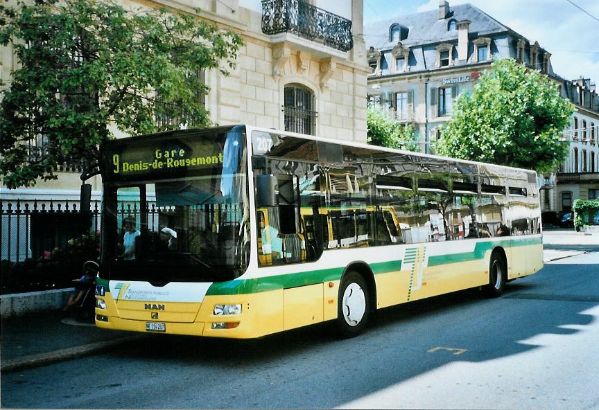 (109'829) - TN Neuch�tel - Nr. 207/NE 114'207 - MAN am 2. August 2008 in Neuch�tel, Place Pury