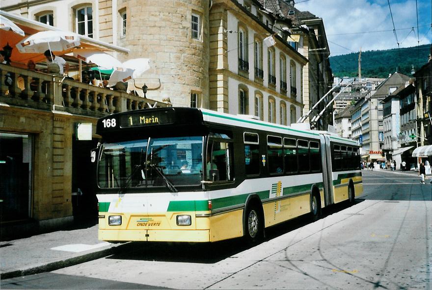(109'830) - TN Neuch�tel - Nr. 168 - FBW/Hess Gelenktrolleybus am 2. August 2008 in Neuch�tel, Place Pury