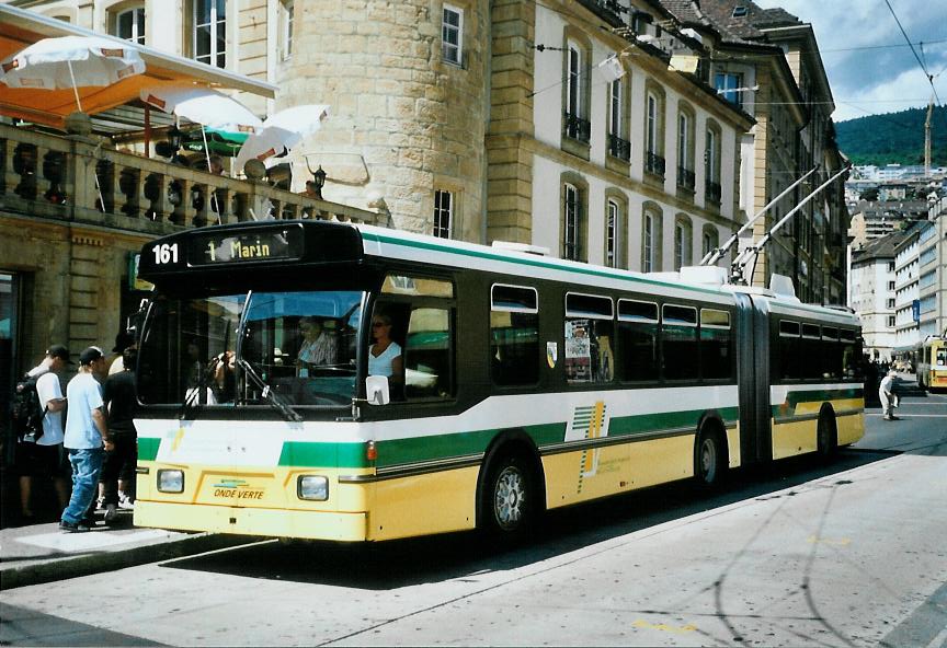 (109'912) - TN Neuch�tel - Nr. 161 - FBW/Hess Gelenktrolleybus am 2. August 2008 in Neuch�tel, Place Pury