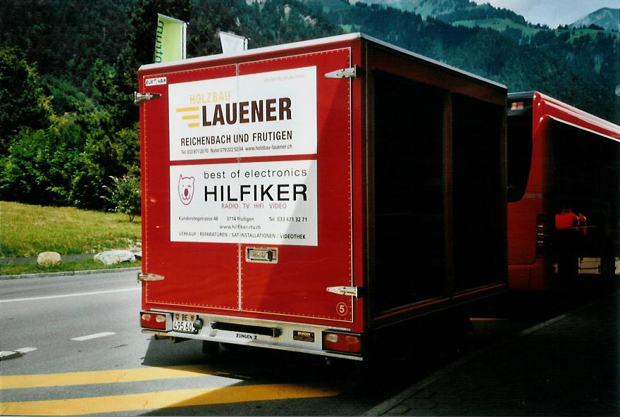 (110'102) - AFA Adelboden - Nr. 5/BE 495'605 - Zbinden Gep�ckanh�nger am 4. August 2008 beim Bahnhof Frutigen