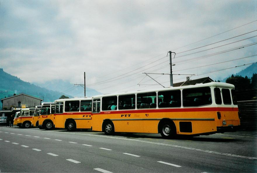 (111'033) - Zimmermann, Niederwangen - BE 985 U - Saurer/T�scher (ex P 24'289) am 27. September 2008 beim Bahnhof Reichenbach