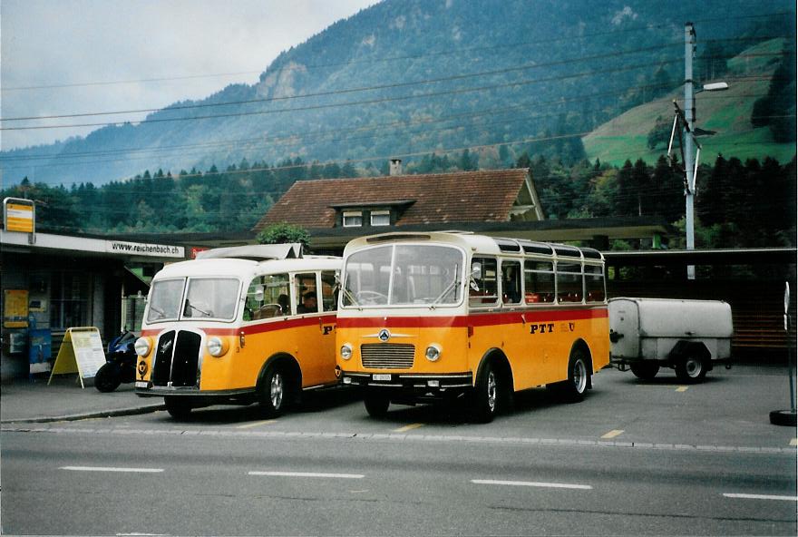 (111'035) - Schmid, Th�rishaus - Nr. 9/BE 26'105 - Saurer/R&J (ex Geiger, Adelboden Nr. 9) am 27. September 2008 beim Bahnhof Reichenbach