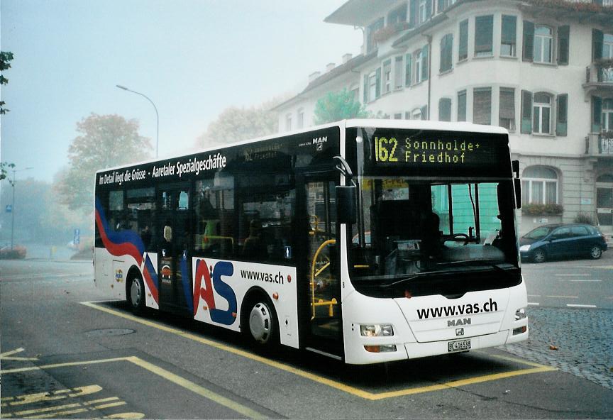 (111'333) - Lengacher, M�nsingen - Nr. 8/BE 416'538 - MAN am 11. Oktober 2008 beim Bahnhof M�nsingen