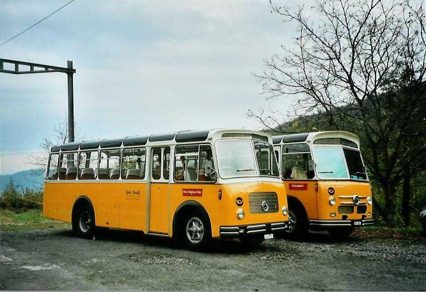 (111'819) - Streiff, Gelterkinden - AG 306'557 - Saurer/Gangloff (ex Oldie-Tours Z�risee, Wollerau; ex OTAG, Wald; ex Leibundgut, Obergoldbach; ex Krebs, Belpberg) am 2. November 2008 beim Bahnhof Schinznach Dorf