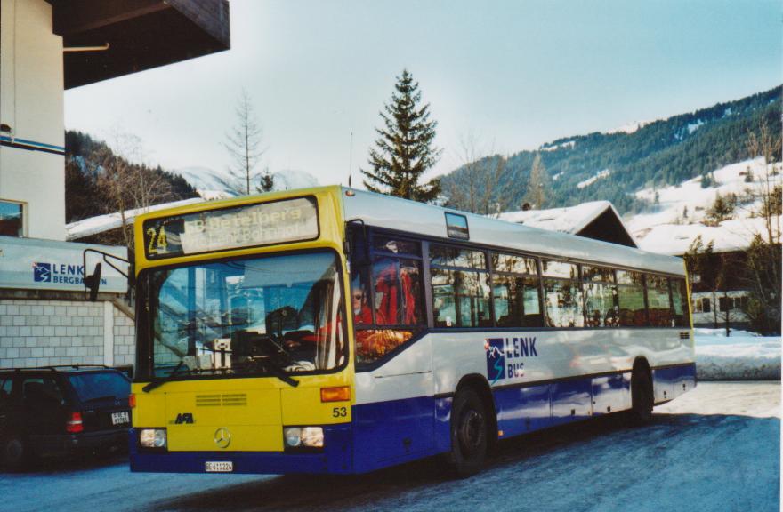 (113'318) - AFA Adelboden - Nr. 53/BE 611'224 - Mercedes (ex VAG D-Freiburg Nr. 825) am 24. Dezember 2008 in Lenk, Metschbahnen