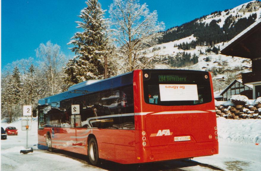 (113'514) - AFA Adelboden - Nr. 54/BE 611'056 - Neoplan (ex VBZ Z�rich Nr. 243) am 2. Januar 2009 beim Bahnhof Lenk