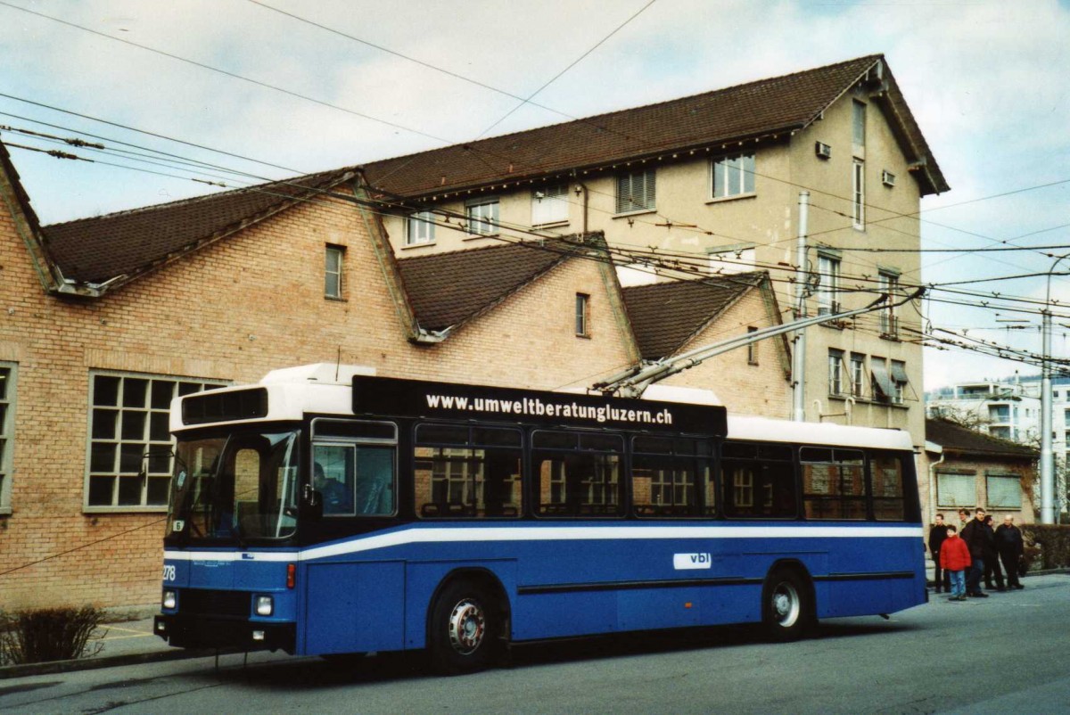 (114'723) - VBL Luzern - Nr. 278 - NAW/R&J-Hess Trolleybus am 7. M�rz 2009 in Luzern, Depot