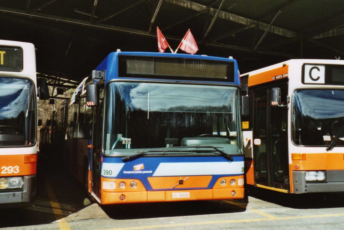 (114'927) - TPG Gen�ve - Nr. 390/GE 96'606 - Volvo am 8. M�rz 2009 in Gen�ve, D�p�t