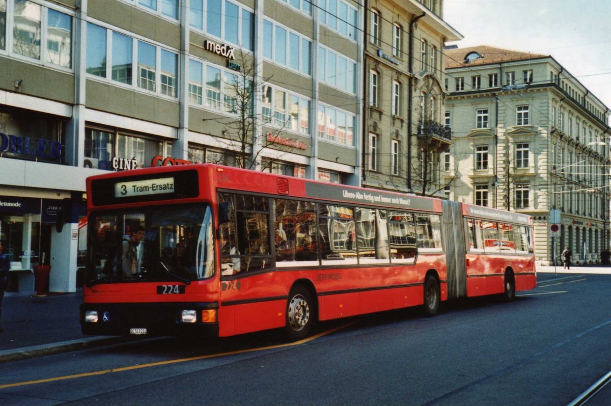 (115'203) - Bernmobil, Bern - Nr. 224/BE 513'224 - MAN am 16. M�rz 2009 beim Bahnhof Bern