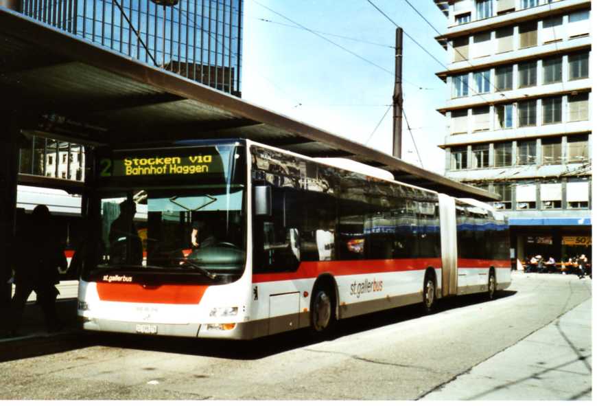 (115'418) - St. Gallerbus, St. Gallen - Nr. 276/SG 198'276 - MAN am 18. M�rz 2009 beim Bahnhof St. Gallen