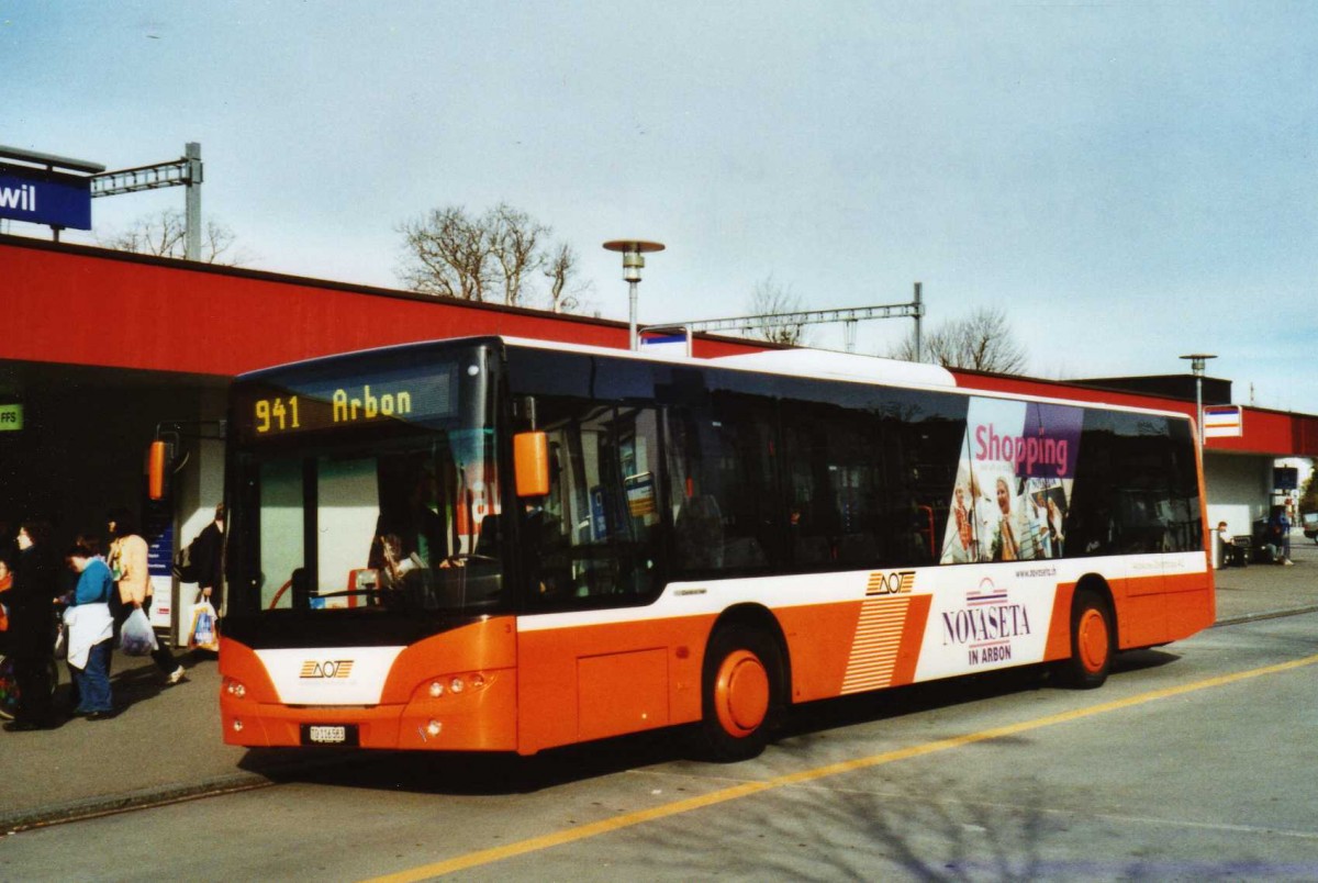 (115'437) - AOT Amriswil - Nr. 3/TG 116'583 - Neoplan am 18. M�rz 2009 beim Bahnhof Amriswil