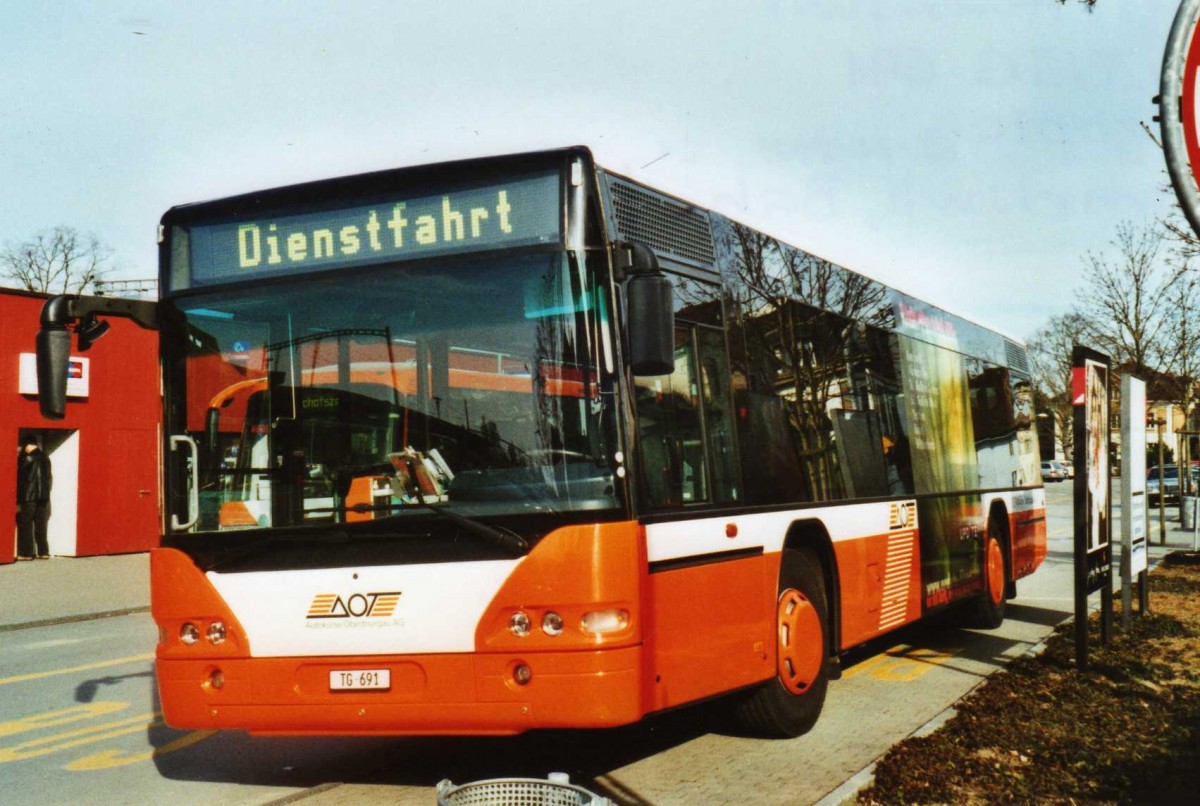 (115'501) - AOT Amriswil - Nr. 7/TG 691 - Neoplan (ex Vorf�hrfahrzeug) am 18. M�rz 2009 beim Bahnhof Amriswil