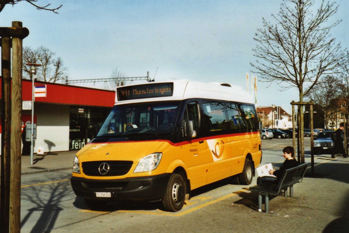 (115'503) - AOT Amriswil - Nr. 21/TG 158'103 - Mercedes am 18. M�rz 2009 beim Bahnhof Amriswil