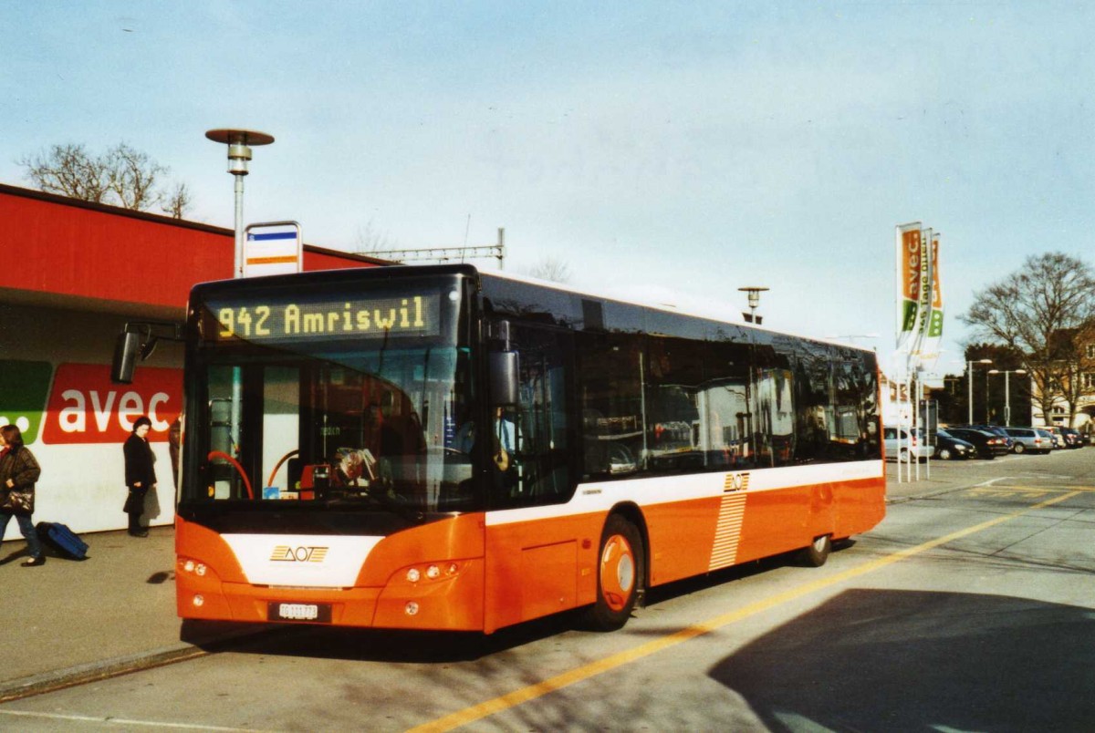 (115'504) - AOT Amriswil - Nr. 13/TG 111'773 - Neoplan am 18. M�rz 2009 beim Bahnhof Amriswil