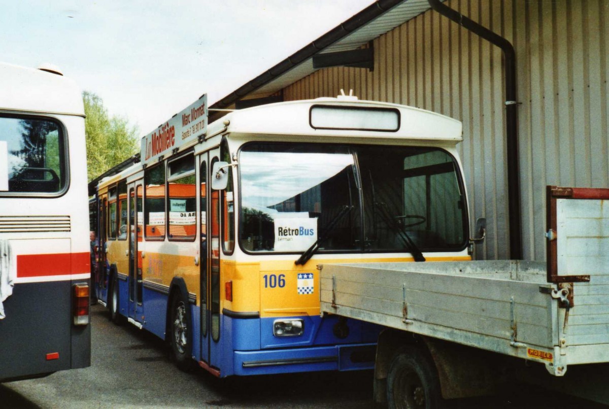 (116'131) - TC La Chaux-de-Fonds (R�trobus) - Nr. 106 - FBW/Hess-Haag Trolleybus am 25. April 2009 in Bressonnaz, R�trobus
