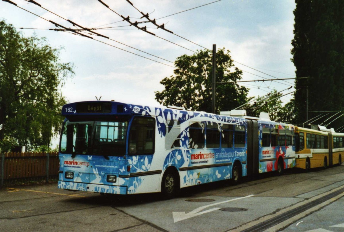 (116'317) - TN Neuch�tel - Nr. 162 - FBW/Hess Gelenktrolleybus am 3. Mai 2009 in Neuch�tel, D�p�t