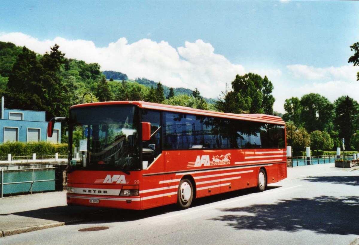 (116'502) - AFA Adelboden - Nr. 20/BE 26'706 - Setra (ex Nr. 6) am 19. Mai 2009 bei der Schiffl�ndte Thun