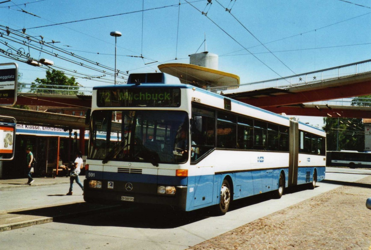 (117'812) - VBZ Z�rich - Nr. 591/ZH 588'591 - Mercedes am 17. Juni 2009 in Z�rich, Bucheggplatz