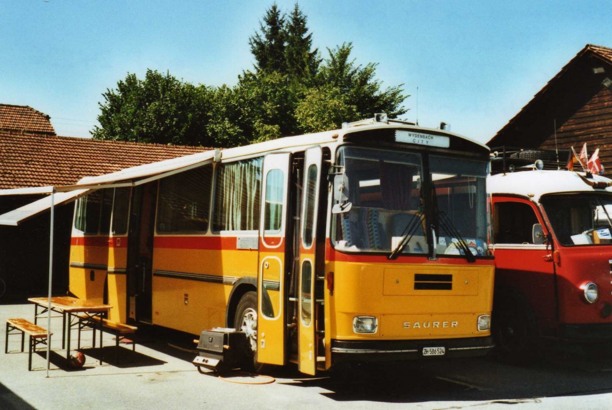(119'807) - Baumann, Horgenberg - ZH 586'524 - Saurer/T�scher (ex P 24'226) am 15. August 2009 in Zug, Wohnbustreffen