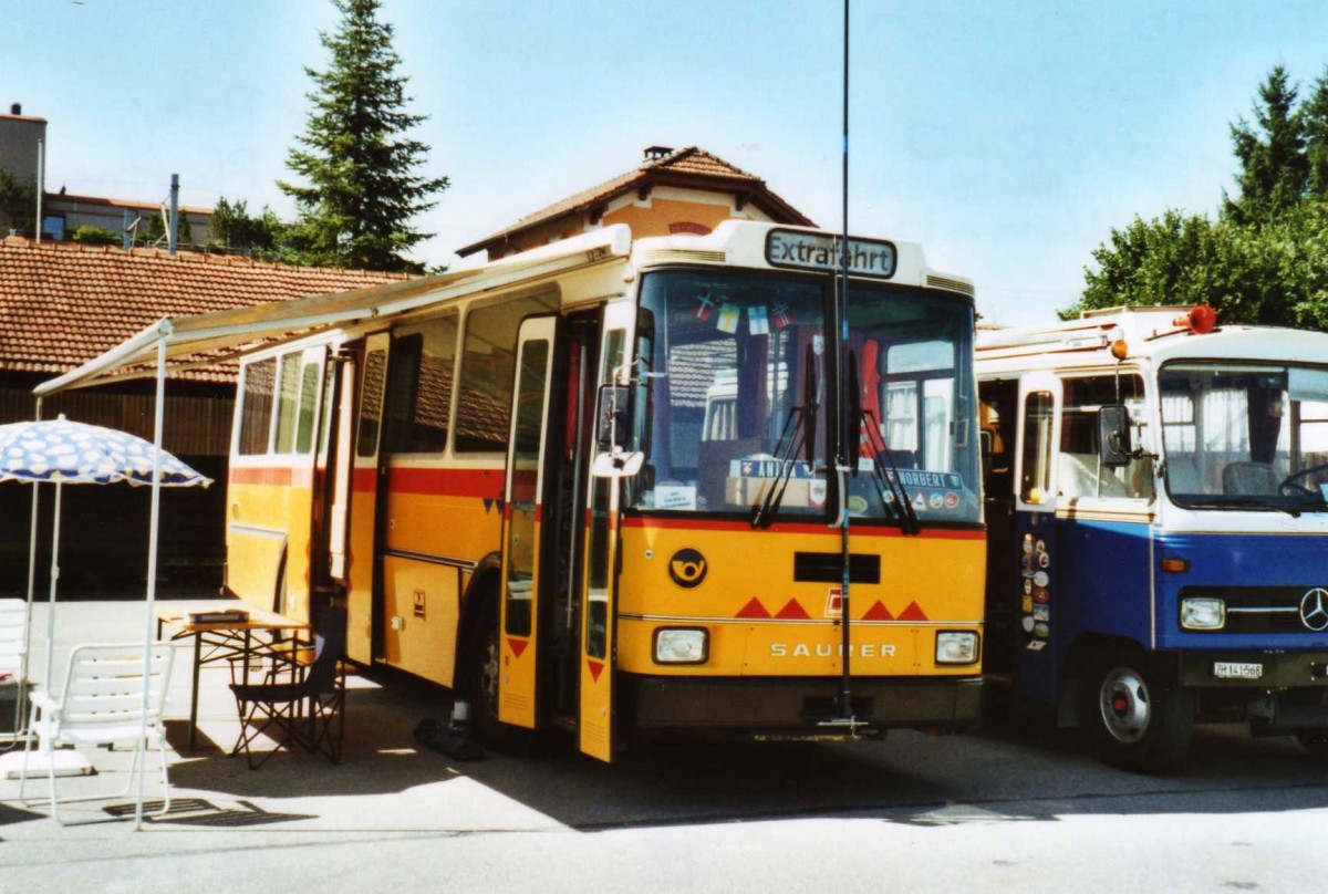 (119'811) - Toldo, Z�rich - ZH 124'701 - Saurer/R&J (ex Peter, Pfaffnau) am 15. August 2009 in Zug, Wohnbustreffen