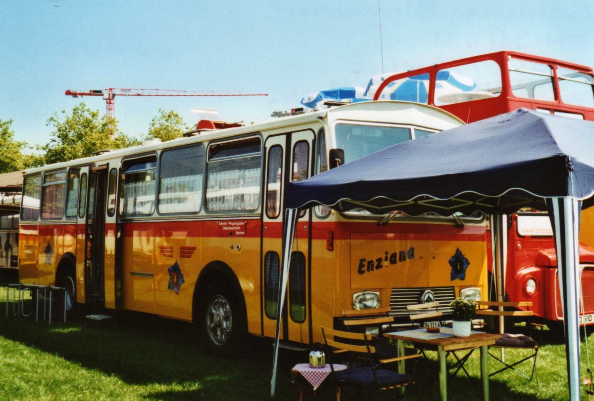 (120'005) - G�hwiler, Birmensdorf - ZH 311'638 - Saurer/T�scher (ex AVG Grindelwald Nr. 12; ex Steiger, Schlatt) am 15. August 2009 in Zug, Wohnbustreffen