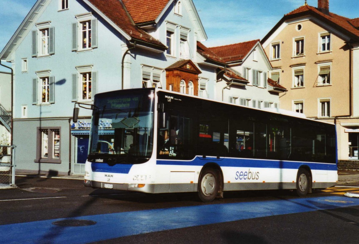 (121'708) - St. Gallerbus, St. Gallen - Nr. 268/SG 198'268 - MAN/G�ppel am 24. Oktober 2009 in Goldach, Post