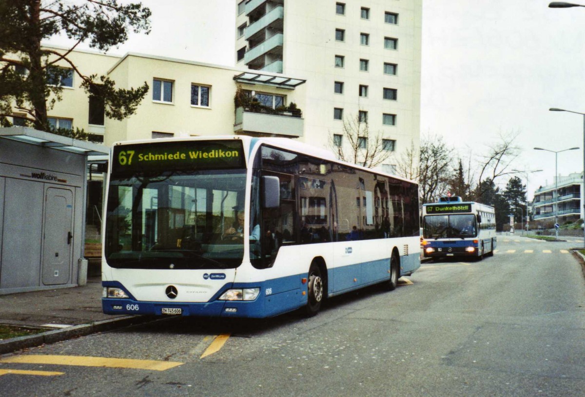 (122'934) - VBZ Z�rich - Nr. 606/ZH 745'606 - Mercedes am 13. Dezember 2009 in Z�rich, Dunkelh�lzli