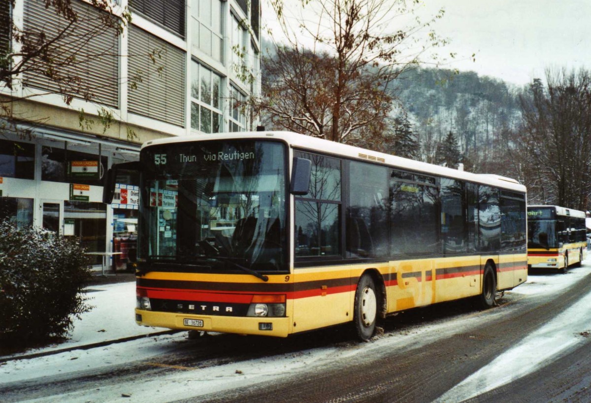 (123'120) - STI Thun - Nr. 9/BE 36'720 - Setra (ex AvH Heimenschwand Nr. 9) am 19. Dezember 2009 bei der Schiffl�ndte Thun