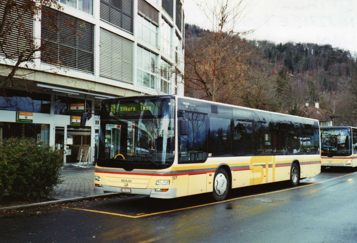 (123'411) - STI Thun - Nr. 127/BE 700'127 - MAN am 25. Dezember 2009 bei der Schiffl�ndte Thun