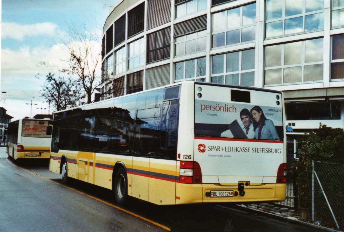 (123'414) - STI Thun - Nr. 126/BE 700'126 - MAN am 25. Dezember 2009 bei der Schiffl�ndte Thun