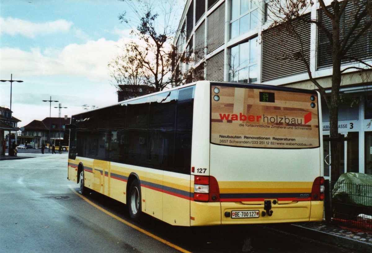 (123'415) - STI Thun - Nr. 127/BE 700'127 - MAN am 25. Dezember 2009 bei der Schiffl�ndte Thun