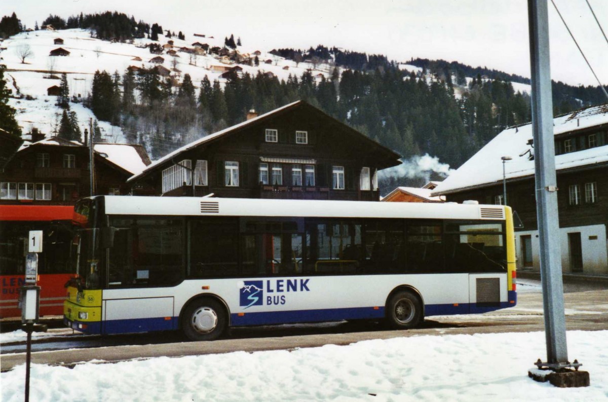 (124'232) - AFA Adelboden - Nr. 56/BE 611'030 - MAN/G�ppel am 24. Januar 2010 beim Bahnhof Lenk