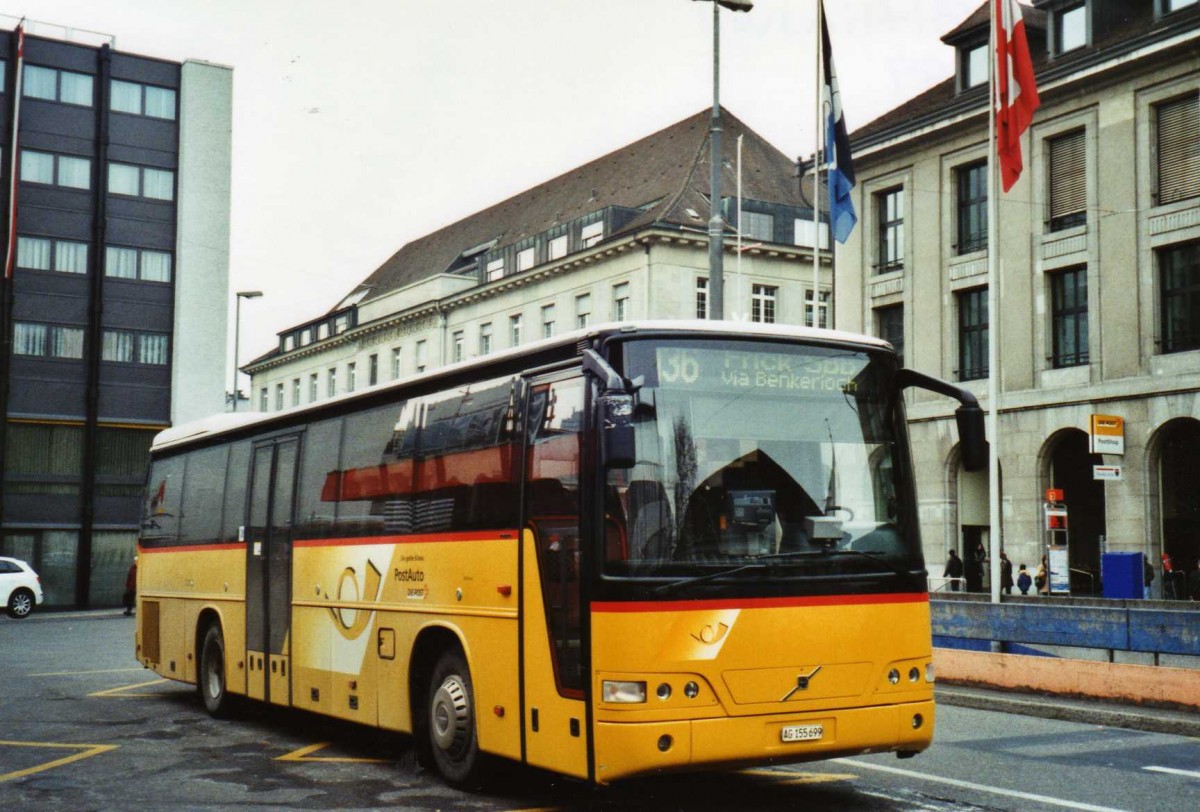 (124'522) - Brem, W�lflinswil - AG 155'699 - Volvo am 17. Februar 2010 beim Bahnhof Aarau