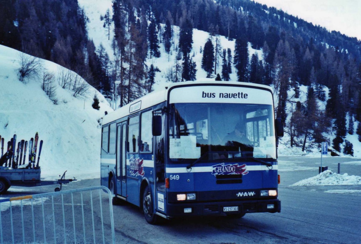 (124'621) - Espace Tourisme, Riddes - Nr. 549/VS 237'303 - NAW/R&J (ex VBL Luzern Nr. 549; ex Gowa, Luzern Nr. 49) am 9. M�rz 2010 in Chandolin, T�l�ferique