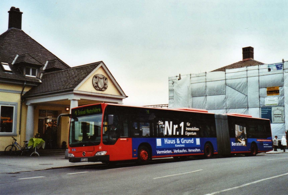 (124'801) - SWK Konstanz - Nr. 51/KN-C 1151 - Mercedes am 10. M�rz 2010 beim Bahnhof Konstanz
