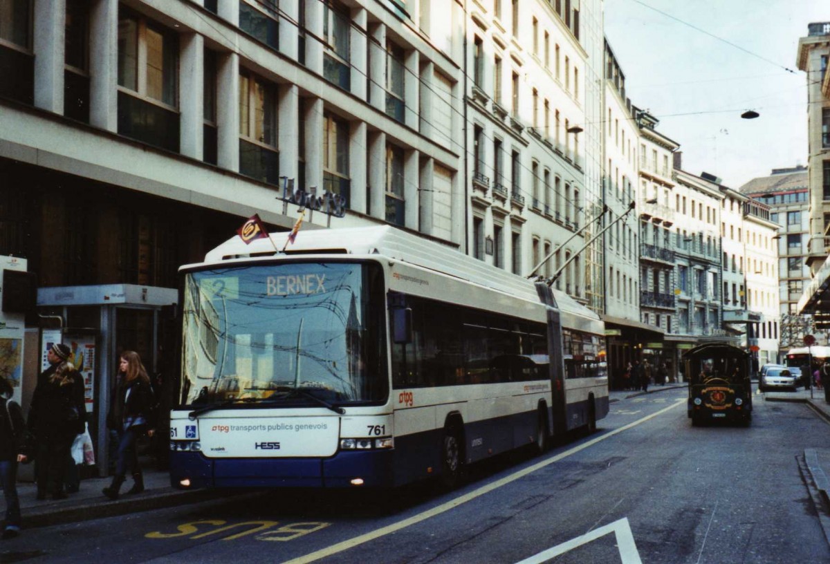 (124'921) - TPG Gen�ve - Nr. 761 - Hess/Hess Gelenktrolleybus am 13. M�rz 2010 in Gen�ve, Bel-Air